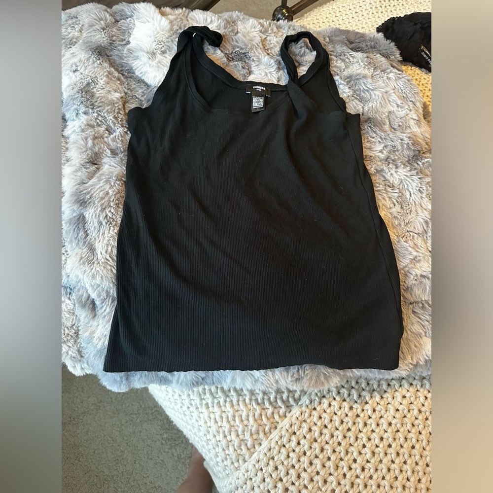 Basic Black Ribbed Tank- Express- Size Large - image 1